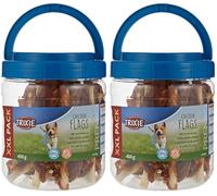TRIXIE - Snack Premio Chicken Flags 400 g para Perros, Bocaditos de Pollo Naturales, Recompensas, Entrenamiento y Alimentación Saludable (Paquete de 2)