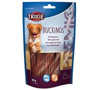TRIXIE - Snack PREMIO Duckinos para Perro, Pato, 80 g, Sin Azúcar Añadido, Sin Gluten, Ideal para Entrenamiento y Recompensas