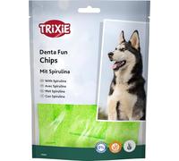 TRIXIE Spirulina Chewing Chips para Perros | Sabrosa golosina de carne, sin azúcar añadido ni gluten - Para la higiene dental diaria del perro