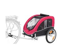 Trixie Tráiler Bicicleta, 58 x 52 × 79 cm, Rojo y Negro, L | Remolque plegable con frenos de alto rendimiento - Banderín de señalización y enganche para viajes seguros