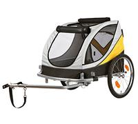 Trixie Tráiler Bicicleta, M, 43×45×73 cm, Gris/Ng/Amarill