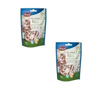 TRIXIE TRIXIE Premio Fish Pollo Rolls, Paquete doble, 2 x 50 g, Complemento alimenticio para gatos, con pollo y abadejo, Sin gluten, sin azúcar añadido, Bolsa con cierre