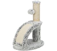 TRIXIE Winnie - Poste rascador para gatos de 17 pulgadas, almohadilla de sisal y poste, base de cubierta de felpa, cepillo de aseo para gatos, juguete colgante para gatos