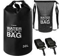 TRIZAND Bolsa de lona para kayak, SUP, canoa, rafting, canoa, canoa, canoa, canoa, canoa, canoa, pesca, correa de hombro impermeable, bolsa seca 10/20/30 litros, negro 23565, Negro , 30 L, Para