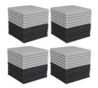 Trjgtas 48 piezas de espuma acústica, azulejos de cuña de estudio, espuma acústica, panel de pared de tratamiento de pirámide insonorizada, 2,5 x 30 x 30 cm