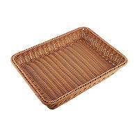 Trjgtas Cesta de almacenamiento de mimbre, cesta de pan, tienda de pan, supermercado, cesta de exhibición tejida de mesa, alimentos frutas y verduras cesta de servicio de restaurante, marrón