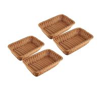 Trjgtas Cesta rectangular de 4 piezas para mesa o mostrador para , frutas y verduras cestas de mimbre para mercados, panadería