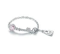 TRJGTAS Rings Sterling Heart Lock Llave Caqueta de llave Rings para mujeres Joyería de compromiso de boda