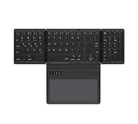 Trjgtas Teclado inalámbrico Bluetooth plegable con panel táctil teclado plegable de bolsillo ultra delgado para Tablet PC IOS, Android, Windows