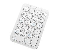 Trjgtas Teclado numérico inalámbrico teclado numérico Bluetooth redondo teclado numérico 22 teclado numérico recargable (blanco)