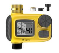 TRJZWA Programador de Riego Automático, Sistema de Riego Automático, con 3 Programas de Riego Independientes, Jardín Temporizadores de Mangueras de Riego, Pantalla LCD/Función de Retardo de Lluvia
