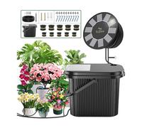 TRJZWA Sistema Riego Solar Jardín Kit Goteo Automático 9 Programas | Riego por Goteo Solar con Baldes y Maceteros Ideal para Jardín Plantas de Balcón y Plantas en Macetas al Aire Libre Kit Riego