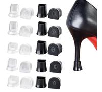 TRKETK 10 Pares Protector De Tacón Alto para El Talón para Zapatos De Mujer Funda Accesorios 5 Tamaños Antideslizantes para Cesped Stiletto Cubre Tacones para Bodas Ocasiones Forma