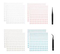 TRKETK 10 Piezas Adhesivo de Perla Estilo Clásico Hojas Adhesivo de Perla Autoadhesivo Con Parte Trasera Plana Varios Tamaños Con Pinzas para Maquillaje Arte de Uñas Artesanía