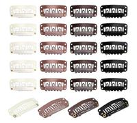 TRKETK 100 clips de metal en forma de U de 32 mm con 6 dientes para extensiones de cabello sin costuras