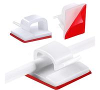 TRKETK 100 Piezas Clips de Cable Autoadhesivos, Ganchos para Exteriores para Luces Soporte de Gestión de Cables Mini Ganchos para Oficina Hogar Decoraciones Colgantes de Navidad Luz de Hadas (Blanco)