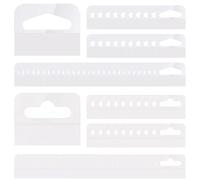 TRKETK 100 Piezas Pestañas Adhesivas Transparentes para Colgar, 3.5*4cm Agujero de Ranura Transparente Ganchos Etiquetas Colgantes Adhesivas de Plástico Autoadhesivo Etiquetas Plegables para Pantallas