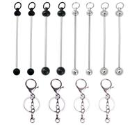 TRKETK 12 Piezas Barras de Llavero con Cuentas Llaveros de Perlas de Metal Accesorios para Proyectos de Bricolaje Prácticos Adecuado para Proyectos Artesanales Adorno Clave Colgantes