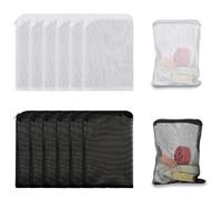 TRKETK 12 Piezas Bolsas de Filtro de Acuario con Cremallera de Plástico Pecera Bolsa de Filtro de Malla Fina Reutilizable Bolsa de Nailon para Estanque de Jardín o Acuario Piedras de Filtro