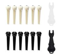 TRKETK 12 Piezas Pines de Puente de Guitarra con 2 Piezas Extractor de Pasadores para Cuerdas Pasadores de Plástico Clavijas de Afinación para Cuerdas de Guitarra Instrumentos Musicales