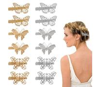 TRKETK 12 Piezas Pinza Mariposa para el Pelo Pinza para el Pelo Antideslizante Horquillas Mariposa Hueca de Metal Accesorios para el Pelo Accesorios de Moda para Mujeres y Niñas