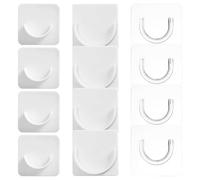 TRKETK 12 Piezas Soporte para Barra de Ducha Soporte Adhesivo para Barra de Cortina de Ducha Soporte de Barras Cortina Ducha Montado en Pared Instalación sin Taladros para Baño y Cocina