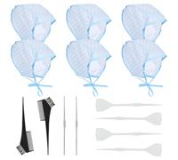 TRKETK 14 Piezas Juegos de Gorro de Tinte, Gorro para Mechas Peluqueria con Cepillo de Tinte y Gancho de Metal Tapa de Tinte de Pelo de Polietileno para Salón Hogar Bricolaje Uso Del Cabello