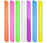 TRKETK 14 Piezas Reglas de Plástico, Regla de 30 cm Regla De Plástico Flexible Regla de Plástico de Colores Mini Regla Inastillable para Estudiantes Profesor de Oficina Escolar para Niños