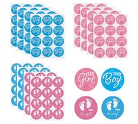 TRKETK 144 Piezas Pegatinas de Baby Shower, Redondas de Género Team Boy & Team Girl Juegos de Revelación de Género