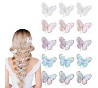 TRKETK 15 Piezas Pinzas de Mariposa Pequeñas Antideslizante Multicolor Pinzas para el Pelo con Purpurina Bonitas Herramientas de Peinado para Peinados Diarios y de Fiesta