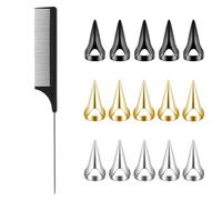 TRKETK 16 Piezas Herramientas para Trenzar el Cabello Anillos de Metal de Separar Cabello Peine de Peinado Puntiagudo Para la Modelización para Herramienta de Separación Auxiliar de Trenzado