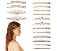 TRKETK 16 Piezas Horquillas de Perlas para el Pelo Adornos Pelo A La Moda Pequeñas Y Elegantes Perlas Horquillas Doradas de Estilo Vintage Para Mujeres y Niñas Peinados Diarios y de Fiesta
