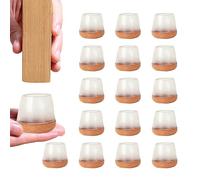 TRKETK 16 Piezas Protector Patas Sillas, Tapas de Goma para Patas de Muebles con Fieltro Grueso Redondos Translúcidos Mesa Silla Fieltro pies Protectores de Suelo para Patas de Sillas(Ajuste: 20-26MM)