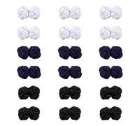 TRKETK 18 Piezas Gemelos de Seda del Nudo de la Tela para Hombre y Mujer Redondos Gemelos de Camisa Elegantes Gemelos Vintage Accesorios de Vestir Para Negocios Boda Fiesta