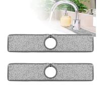 TRKETK 2 Piezas Alfombrillas Absorbentes para Grifo, Alfombrilla Envolvente para Fregadero de Cocina Alfombrilla Absorbente Fuerte para Fregadero Alfombrilla Envolvente para Baño Bar Cocina(Gris)