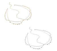 TRKETK 2 Piezas Cadena para la Cabeza de oro para Mujer Cadena de Cabeza Vintage con Lentejuelas Accesorios para el Cabello Festival Diadema Para Mujeres y Niñas Boda Novia Festival Disfraz