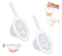 TRKETK 2 Piezas Colador de Malla Ultrafino para Cocina, 200/400 Filtro de Malla Colador de Malla Fina de Plástico Tamiz de Filtro de Alimentos Filtro de Cocina para Café Mermelada Té Yogur Jugo