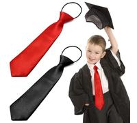 TRKETK 2 Piezas Corbatas Pequeñas Para Niños, Corbata Pre-Atada para Niño Corbatas De Rendimiento Escolar Elásticas Para Niños Y Niñas Uniformes De Color Sólido para Graduación de Boda Mostra