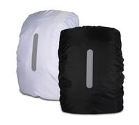 TRKETK 2 Piezas Funda Impermeable para la Lluvia para Mochila, Funda Reflectante para Mochila con Correa de Hebilla Cruzada Ajustable 30L-40L Funda Plegable para Polvo y Nieve para Senderismo Camping