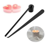 TRKETK 2 Piezas Herramientas para Velas, Juego de Accesorios para Velas Juego de Apagavelas con Mecha Kit de Herramientas para el Cuidado de Velas de Acero Inoxidable para Amantes de Las Velas(Negro)