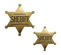 TRKETK 2 Piezas Insignias de Sheriff para Disfraz, Emblema de Sombrero Honorario de Aniversario Western Cowboy Badge Pin Insignia Conmemorativa Accesorios de Disfraces para Sombrero, Ropa, Fiesta