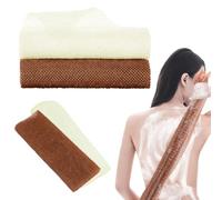TRKETK 2 Piezas Red Exfoliante Corporal Africana, Red de Ducha Exfoliante Corporal 80x30cm Esponja de Baño Larga Esponja Malla de Nylon Depurador de Espalda para Mujeres Hombres Ducha (Blanco+Marrón)