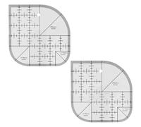 TRKETK 2 Piezas Regla de Corte de Esquina Curvada Acrílica, Regla de Patchwork Quilting Template Ruler Herramientas de Tela Transparente para Proyectos de Costura de Suministros de Bricolaje