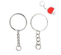 TRKETK 20 Piezas Anillas Llaveros Llavero con Cadena Dividido Split Llaveros Arandelas Enganche Llavero Anillas Metalicas Kit para DIY Adornos Llaves Artesanías Bisutería