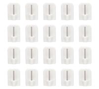 TRKETK 20 Piezas Ganchos Adhesivos, Gancho Simple Sin Costuras Ganchos para Cortinas Blanco Sin Taladro Ganchos Autoadhesivos Ganchos Autoadhesivos de Plástico Ganchos para Barra de Cortina (Blanco)