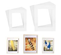 TRKETK 20 Piezas Passepartout, Paspartu Blanco Para Marco De Fotos Marco De Papel Paspartú 2 Tamaños Soportes para Marcos de Fotos Passepartout Carton para Fotos Carteles Impresiones Artísticas