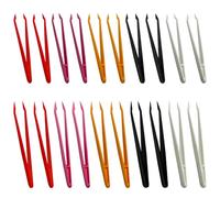 TRKETK 20 Piezas Pinzas de Plástico Coloridas para Niños Pinza de Precisión de Plástico Multifuncional de Pinzas Antiestáticas Para Manualidades Hogar Escuela Bricolaje Fusible