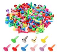TRKETK 200 Piezas Alfileres Divididos Coloridos, Mini Brads Metal Fasteners Tachuelas Redondas Multicolores 8x16 mm Clavos para Scrapbooking Redondos para Manualidades Álbumes de Recortes