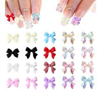 TRKETK 200 Piezas Dijes de Lazo 3D para Uñas, 3D Kits De Decoración De Uñas Coloridos Accesorios De Uñas Bowknot Decoraciones de Uñas de Lazo de Resina Lindas Mariposa Uñas Estrás para Uñas Acrílicas