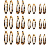 TRKETK 24 Piezas Pinces à Cheveux en Métal, Accessoires de Coiffure à Faire Soi-Même Aspect Écaille de Tortue En Métal Antidérapant Adaptées à Tous Les Types de Cheveux